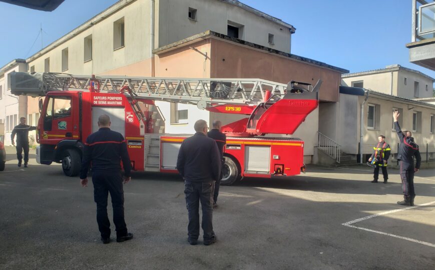 Exercice évacuation CH EU Pompiers