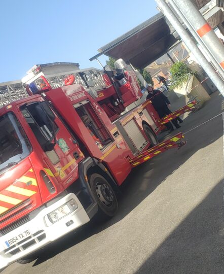 Exercice évacuation CH EU Pompiers